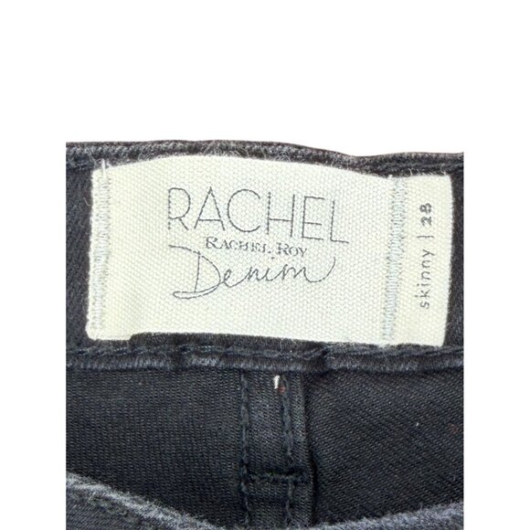 Rachel Roy Black Mid-Rise Studded Skinny Jeans 28 | Rockstar Girlfriend Grunge - Picture 13 of 15